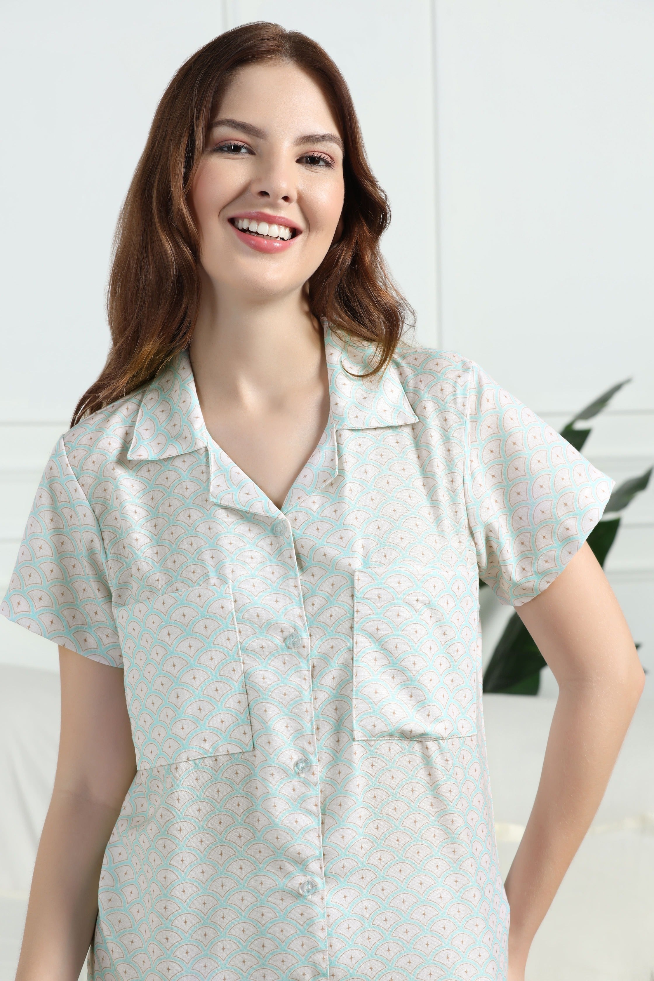 Mint Mirage Braless PJ Set House of Comfort