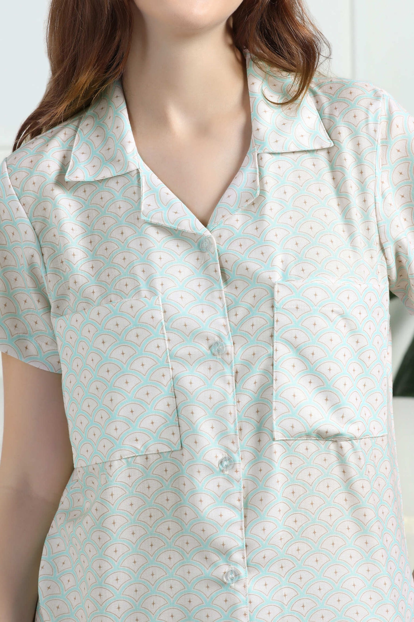 Mint Mirage Braless PJ Set House of Comfort