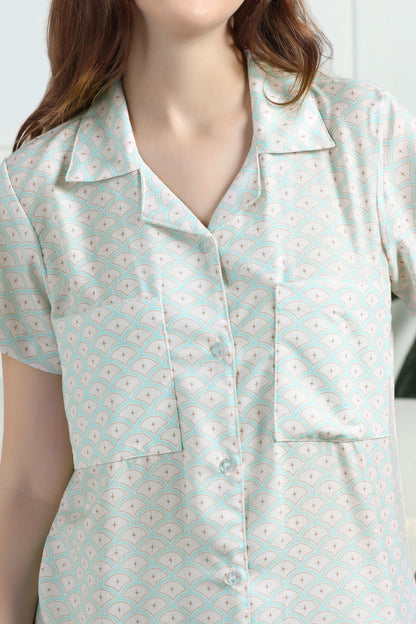 Mint Mirage Braless PJ Set House of Comfort