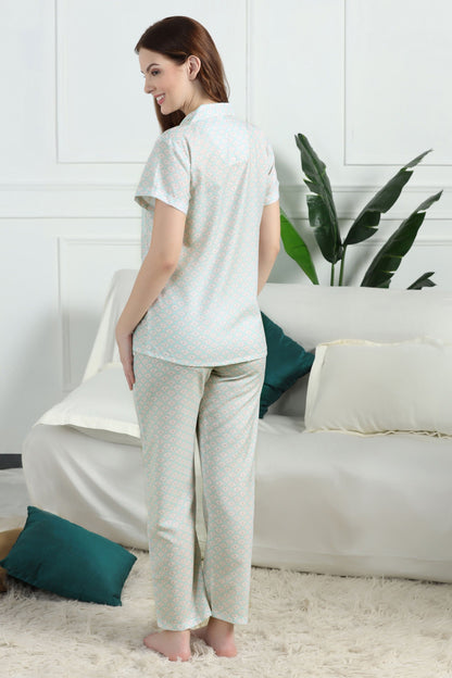 Mint Mirage Braless PJ Set House of Comfort