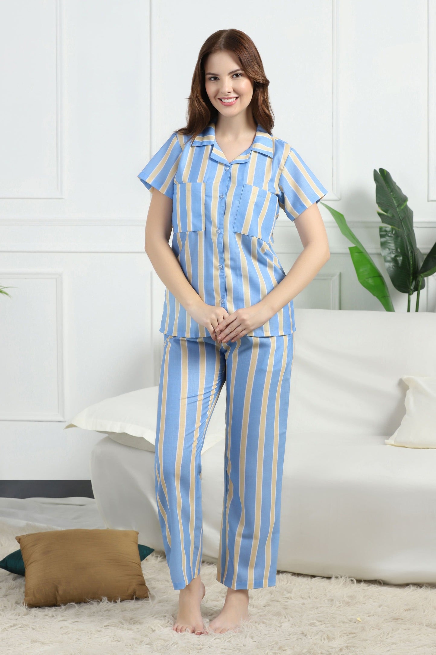 Suuny Stripes Braless PJ Set House of Comfort