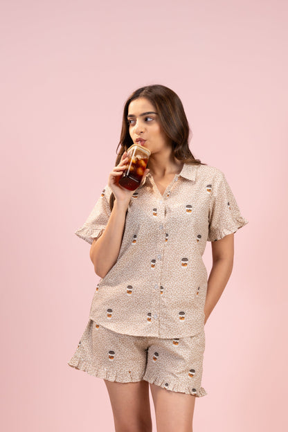 Coffee Cuddle Shorts Set House of Comfort