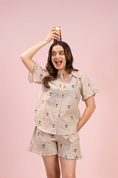 Coffee Cuddle Shorts Set House of Comfort