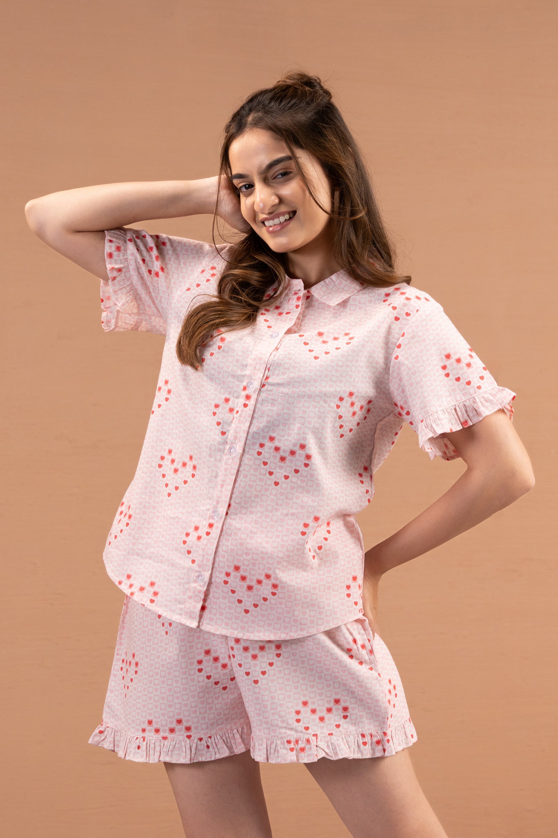 Love All Over Shorts Set House of Comfort
