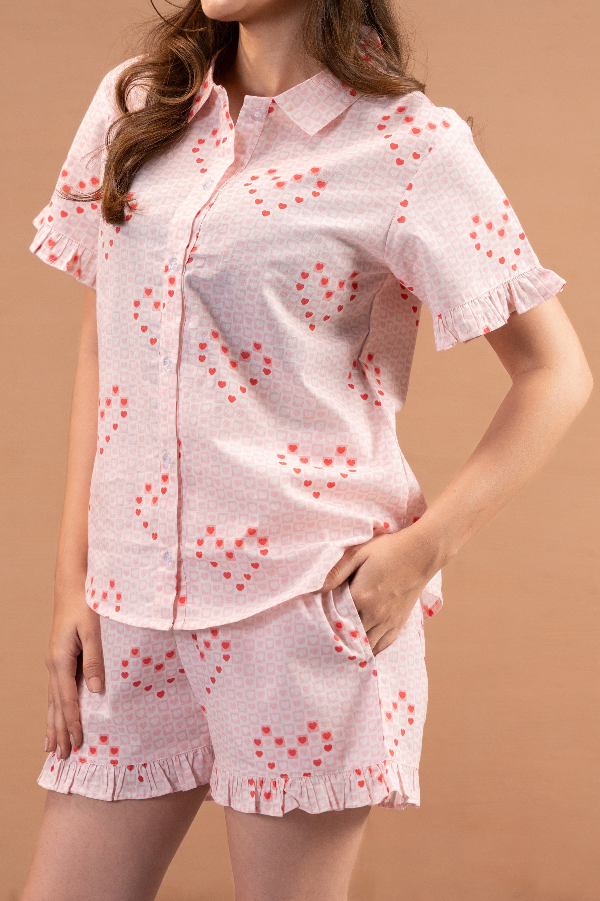 Love All Over Shorts Set House of Comfort