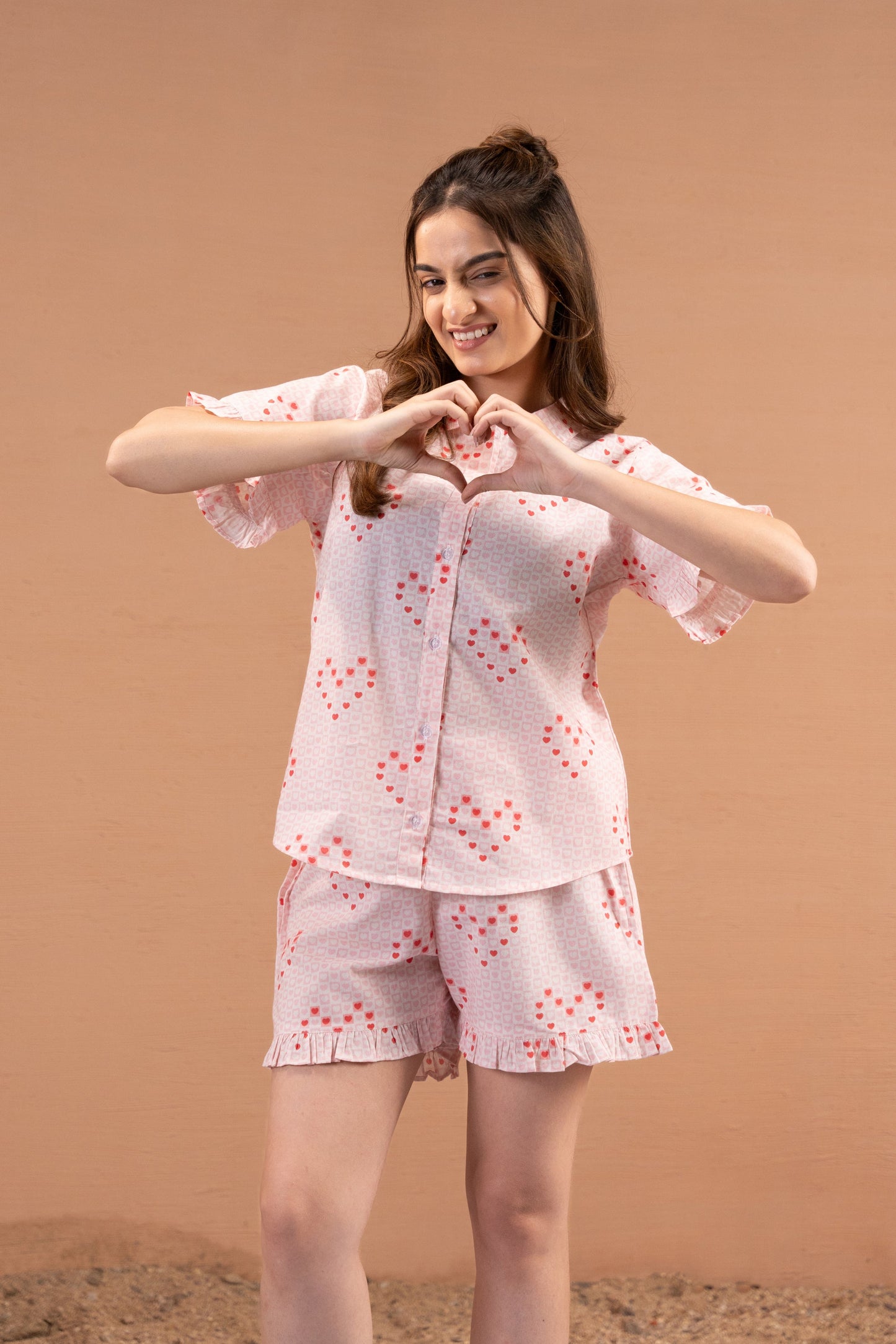 Love All Over Shorts Set House of Comfort