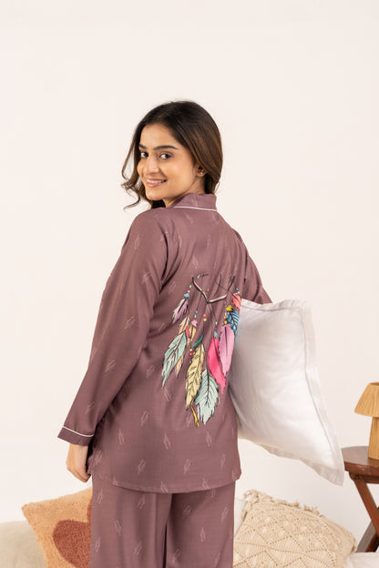 Midnight Feathers PJ Set