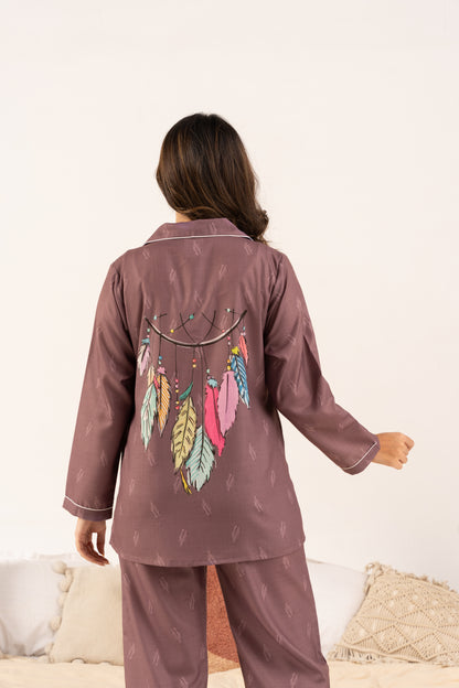 Midnight Feathers PJ Set
