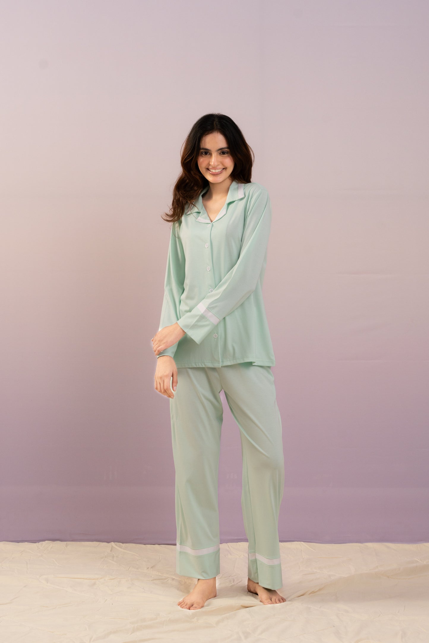 Mint Green Lycra PJ Set House of Comfort