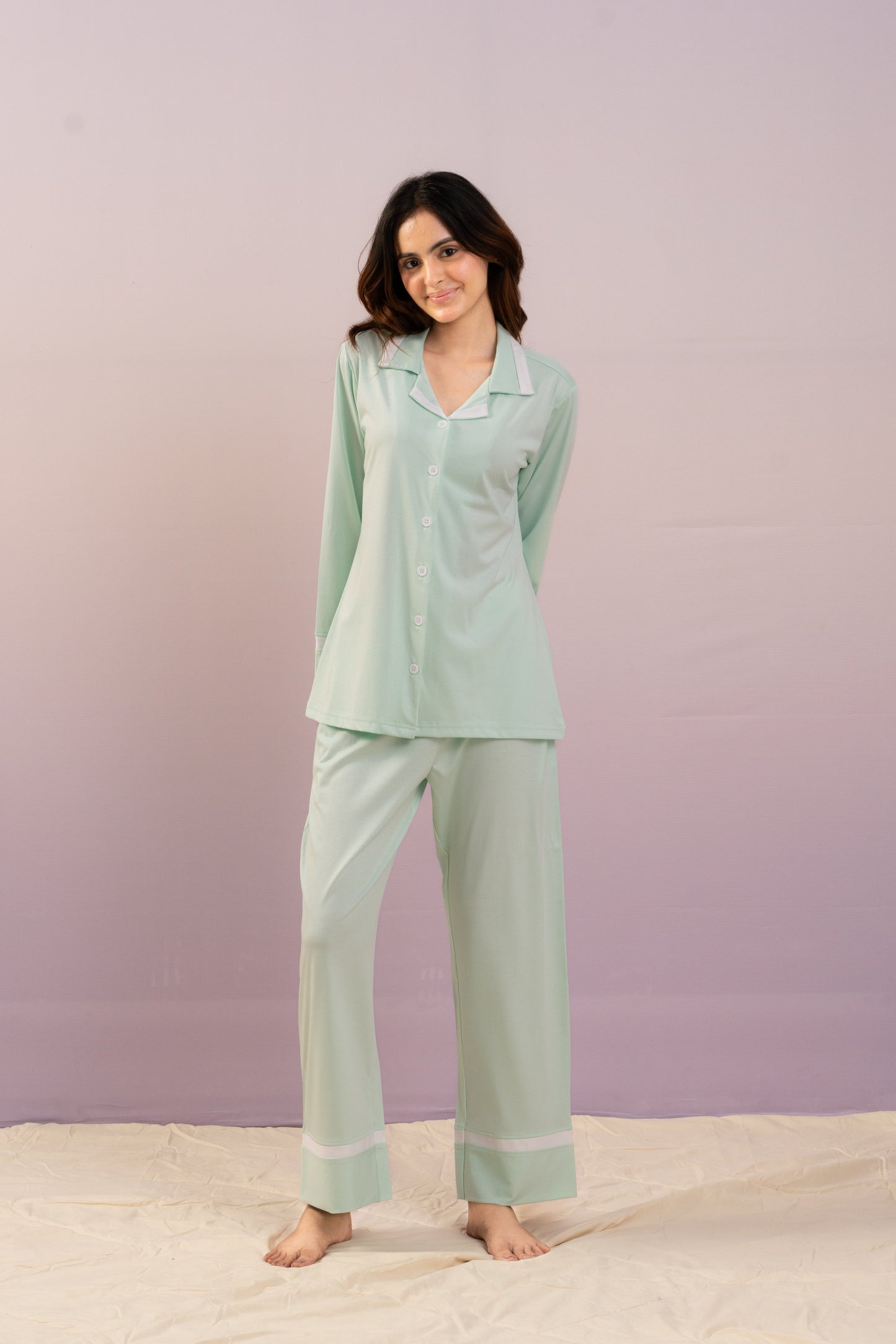 Mint Green Lycra PJ Set House of Comfort