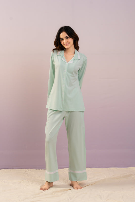 Mint Green Lycra PJ Set House of Comfort