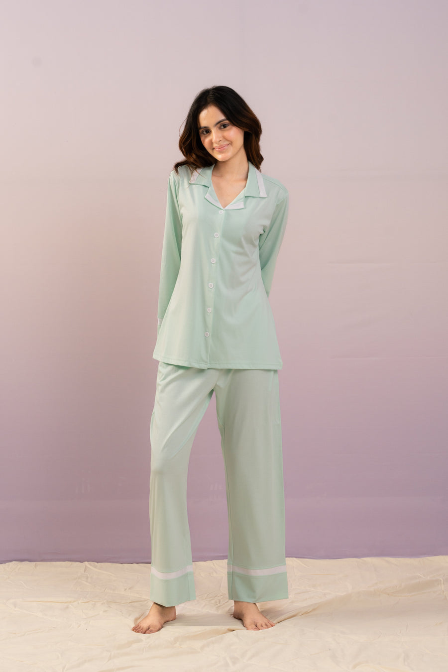 Mint Green Lycra PJ Set House of Comfort