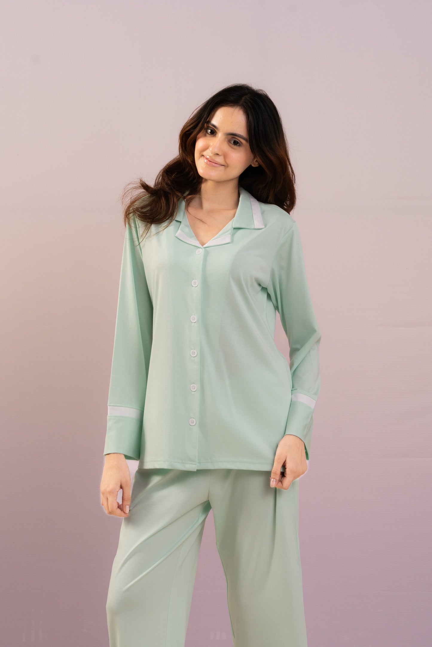 Mint Green Lycra PJ Set House of Comfort