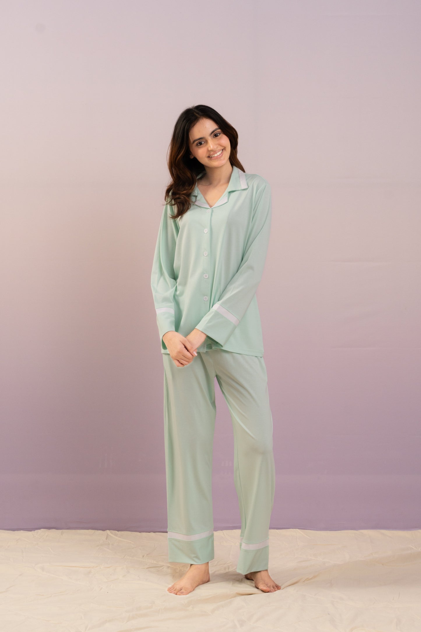 Mint Green Lycra PJ Set House of Comfort