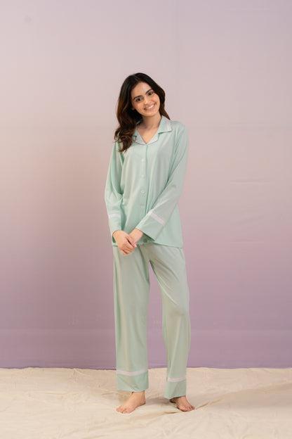 Mint Green Lycra PJ Set House of Comfort