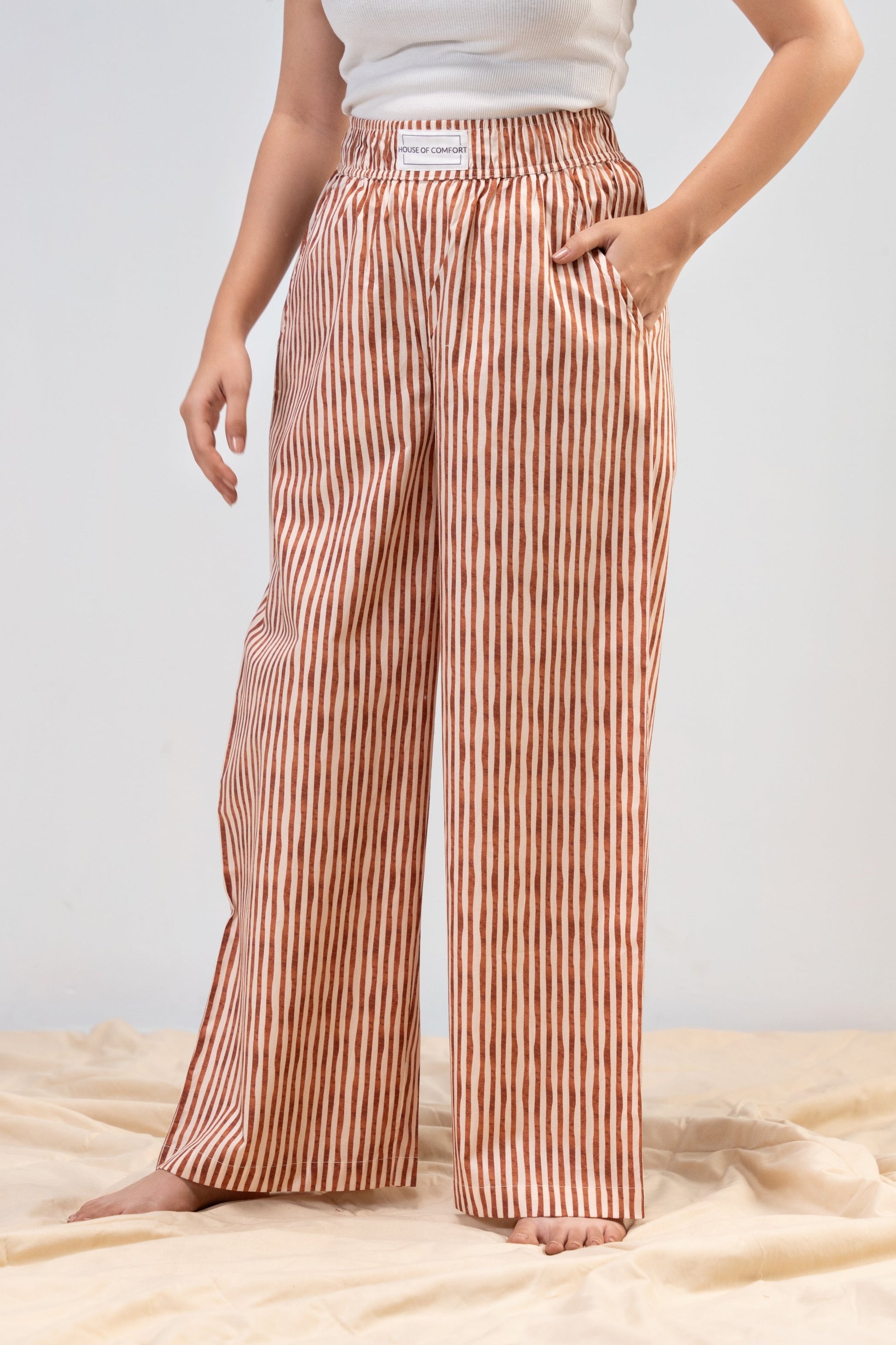 Mocha Stripe Pajamas House of Comfort