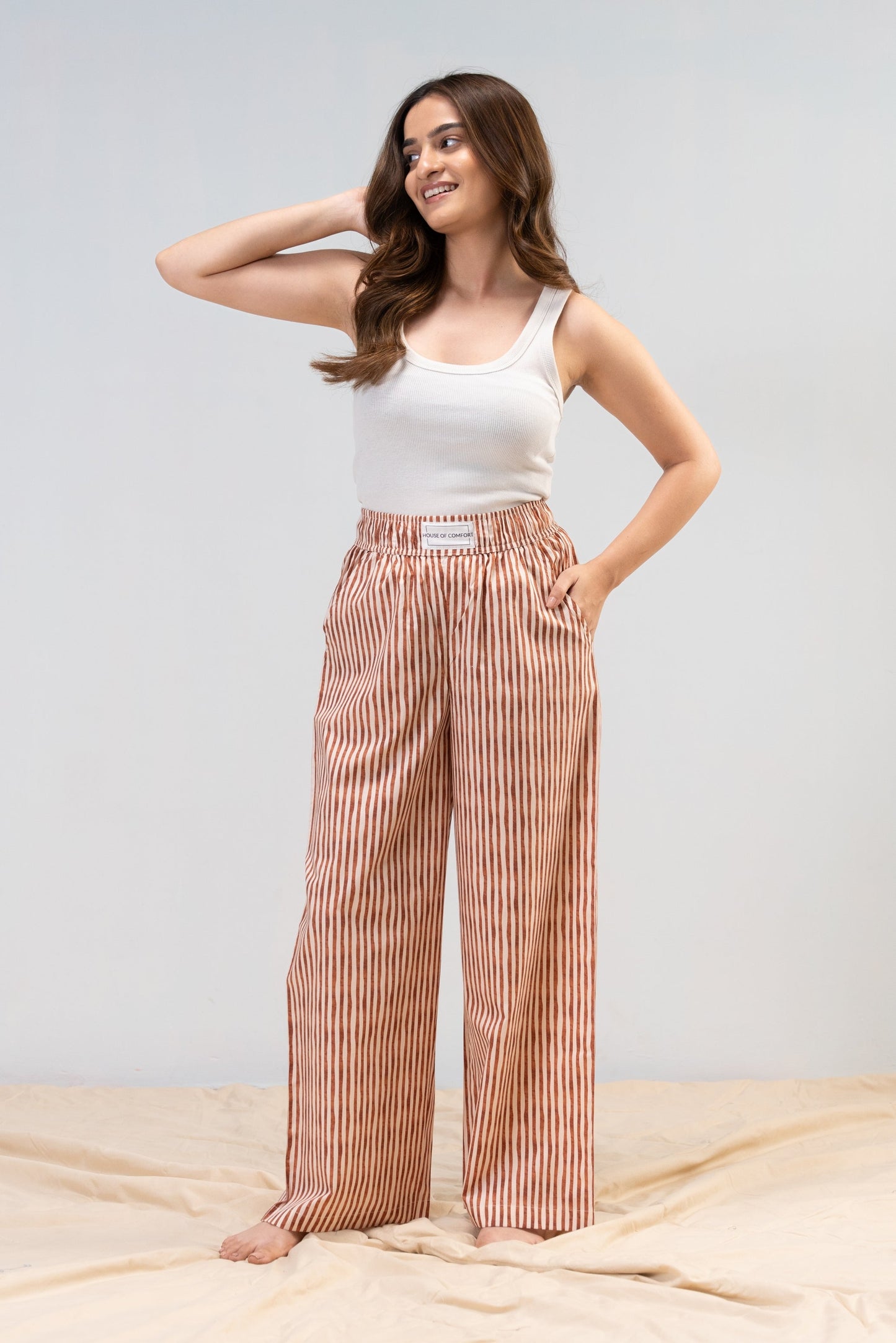 Mocha Stripe Pajamas House of Comfort