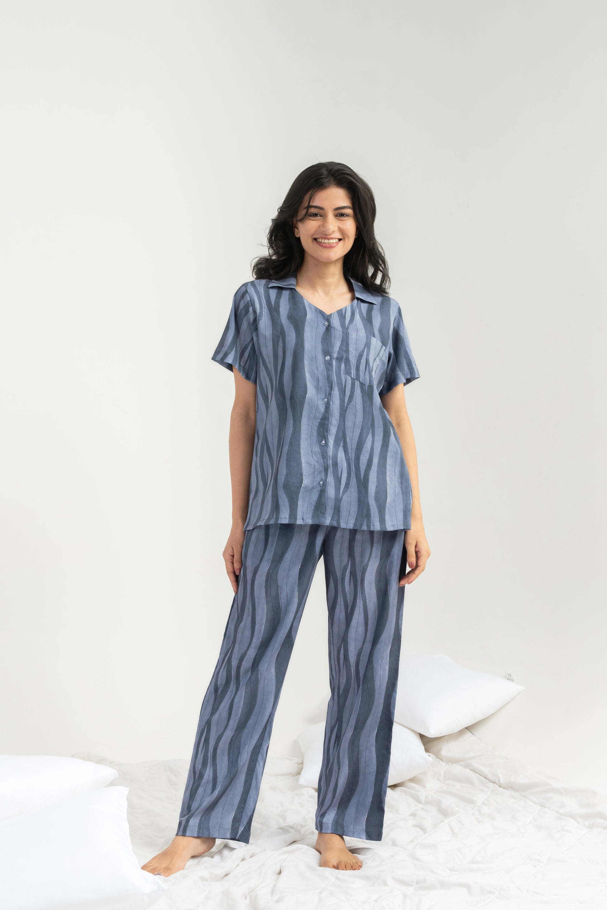 Oceanic Stripes PJ Set House of Comfort
