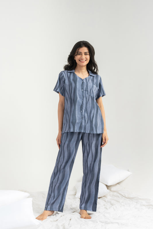 Oceanic Stripes PJ Set House of Comfort