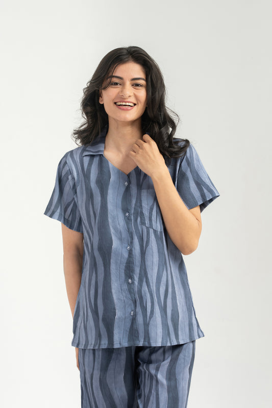 Oceanic Stripes PJ Set House of Comfort