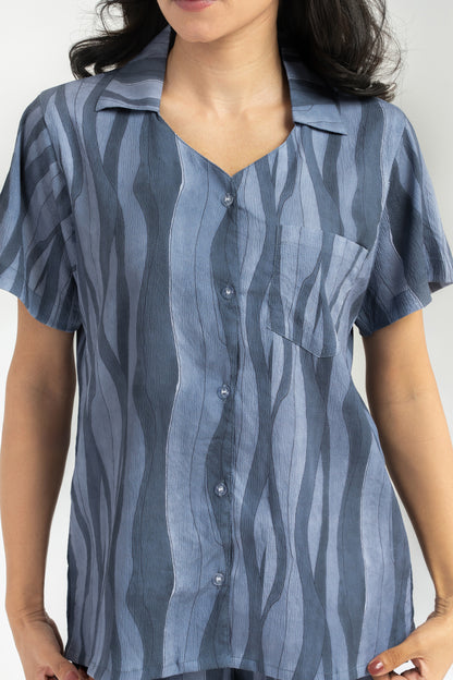 Oceanic Stripes PJ Set House of Comfort