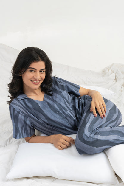 Oceanic Stripes PJ Set House of Comfort