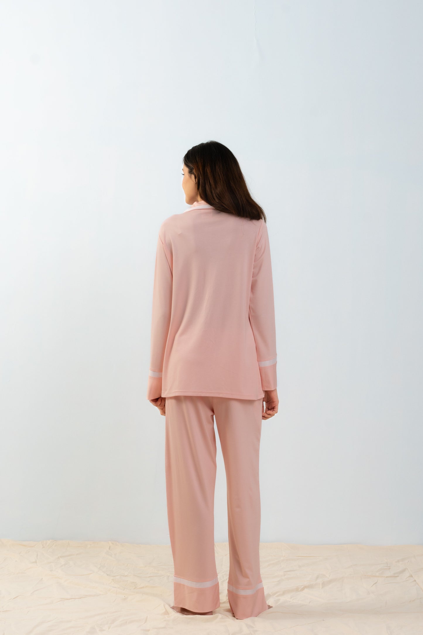 Peach Pink Lycra PJ Set House of Comfort