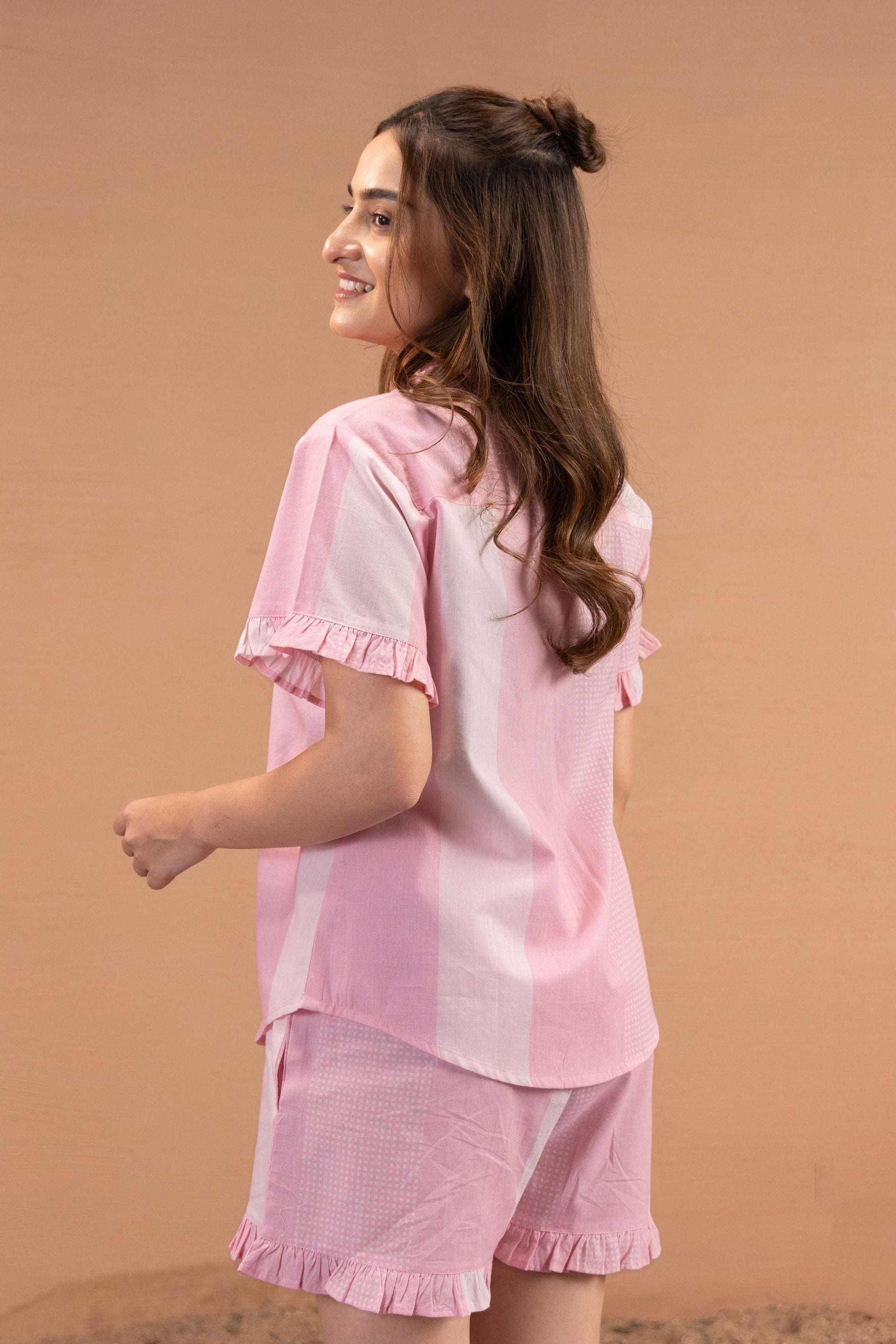 Pink Sprinkle Stripe Shorts Set House of Comfort