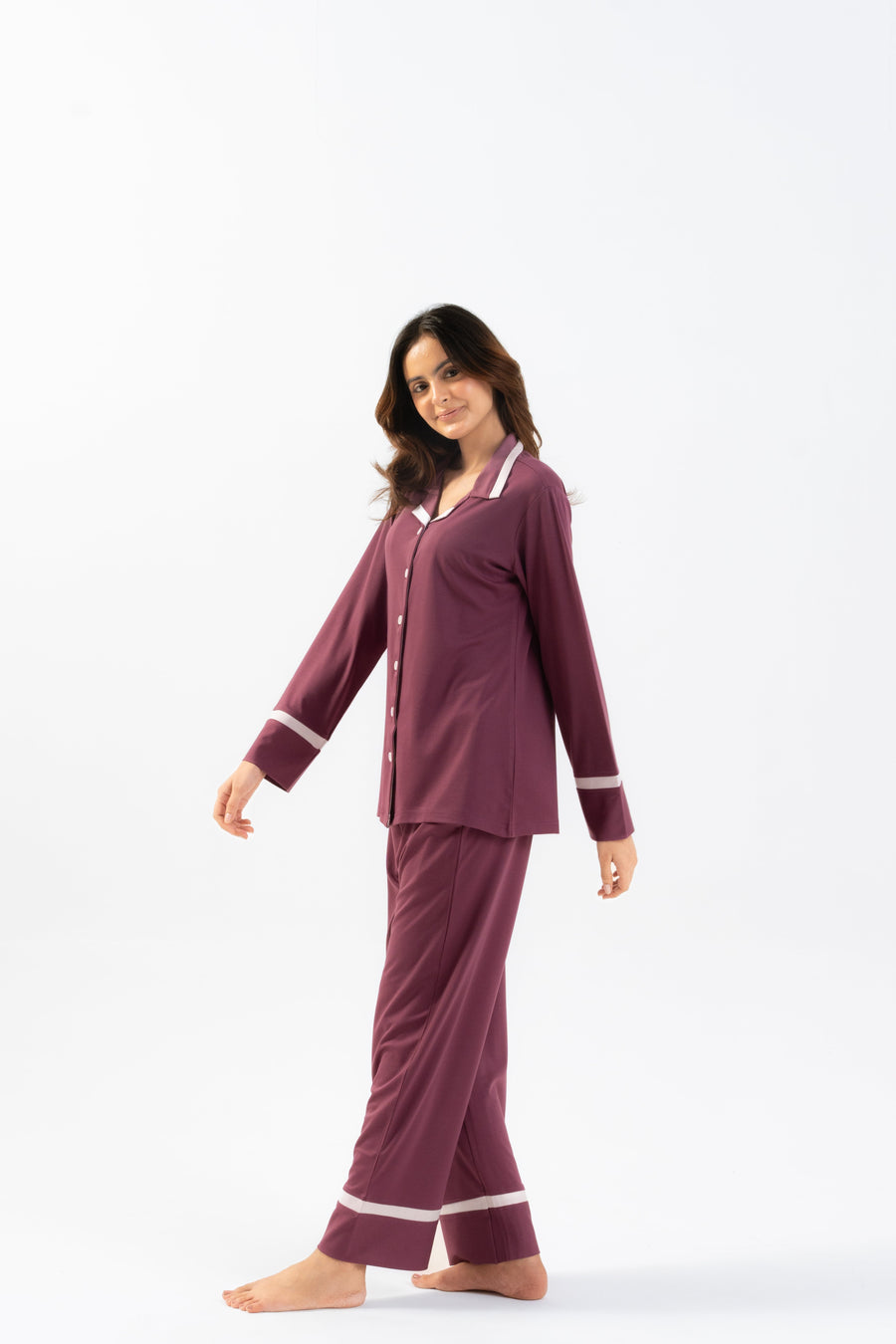 Plum Lycra PJ Set House of Comfort