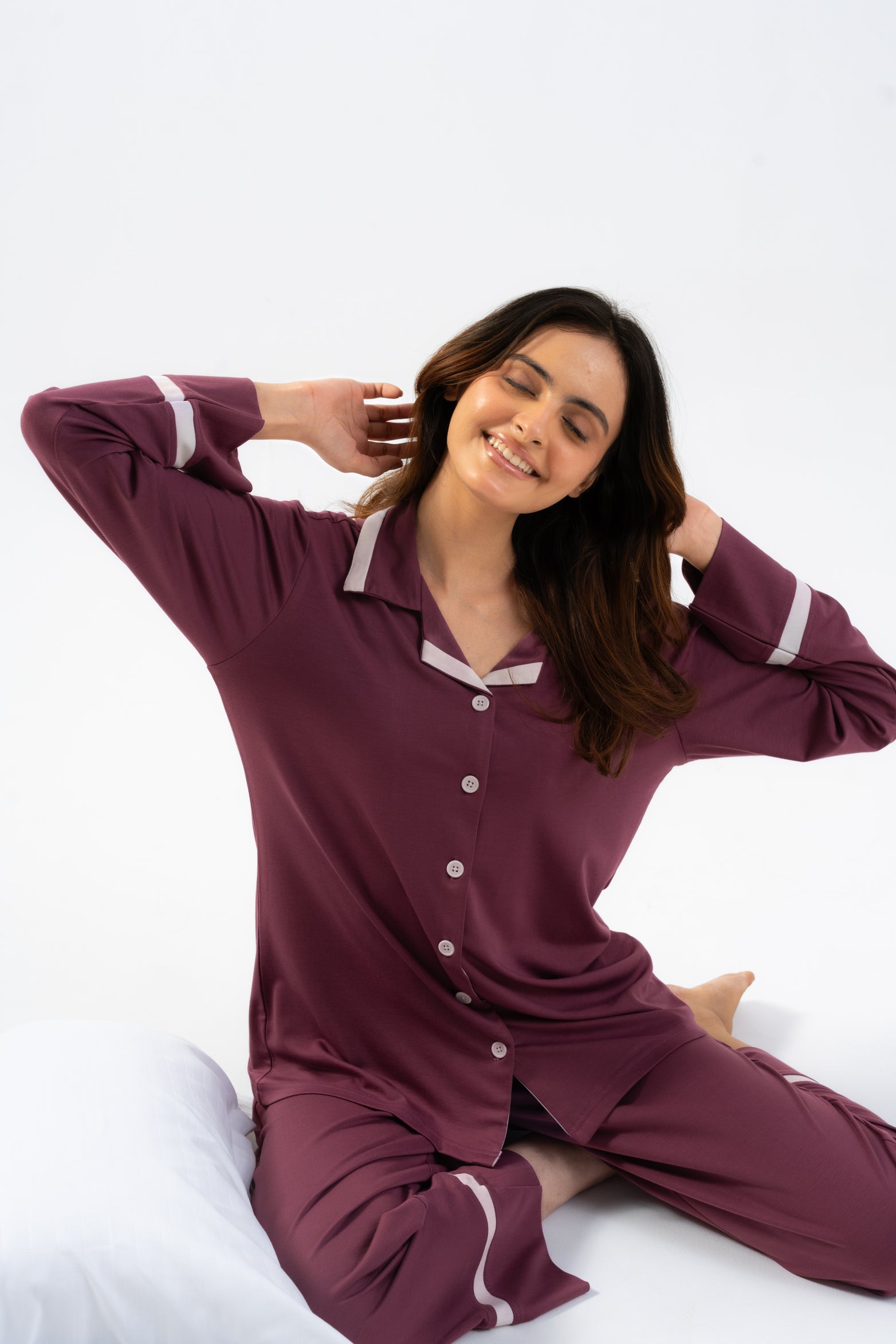 Plum Lycra PJ Set House of Comfort