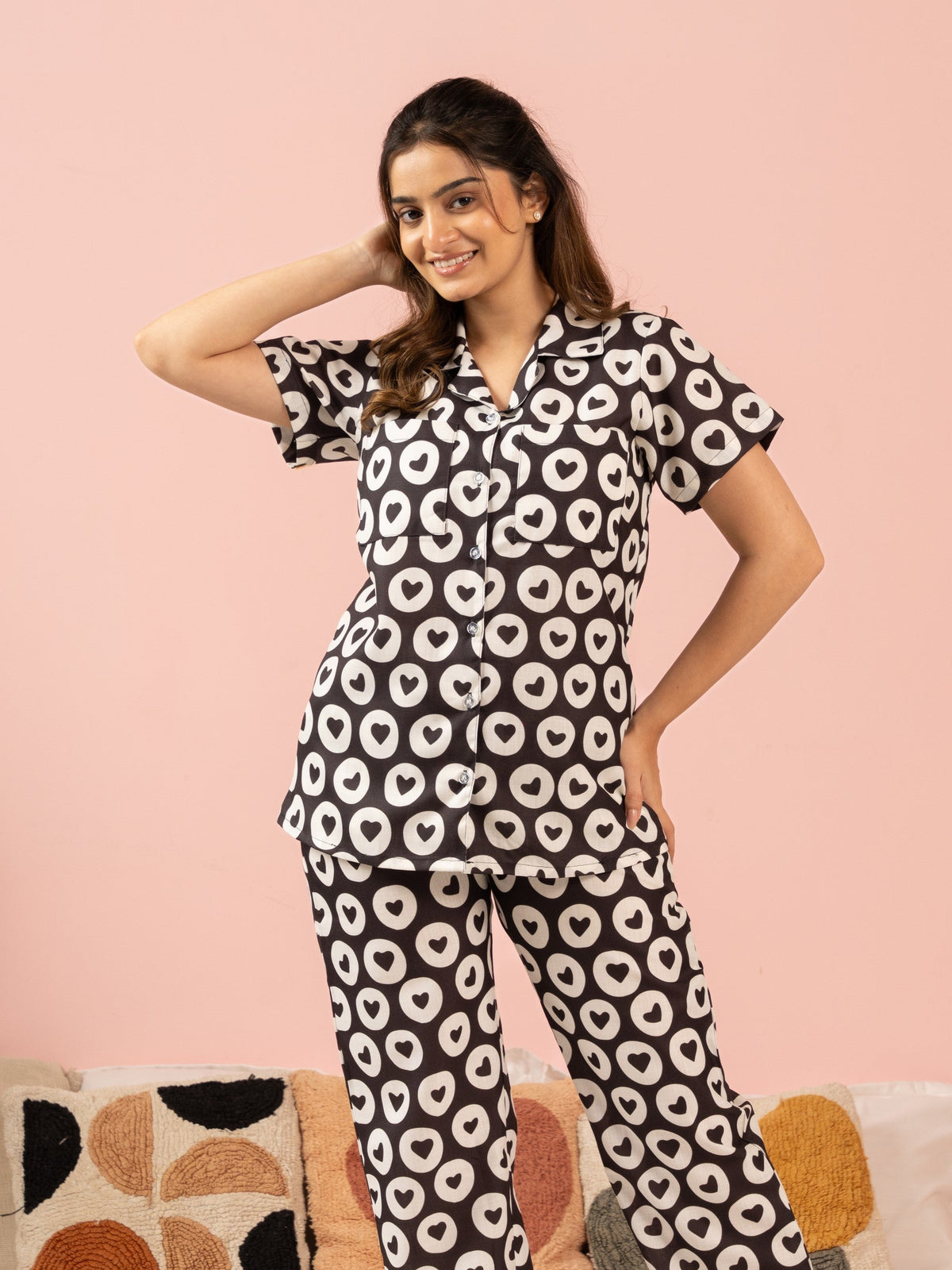 Retro Romance Braless PJ Set House of Comfort