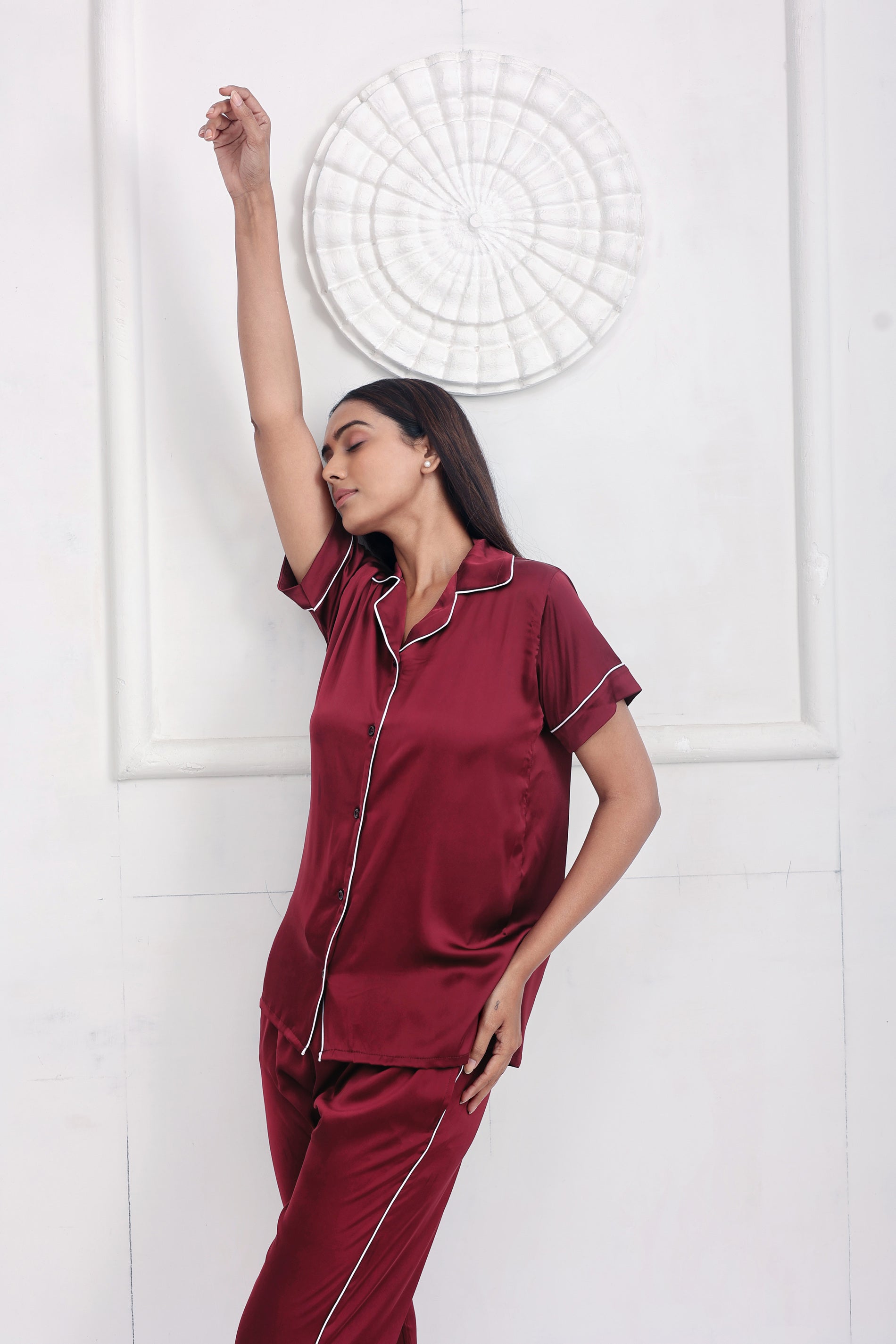 Rubby Red Luxe Satin PJ Set House of Comfort