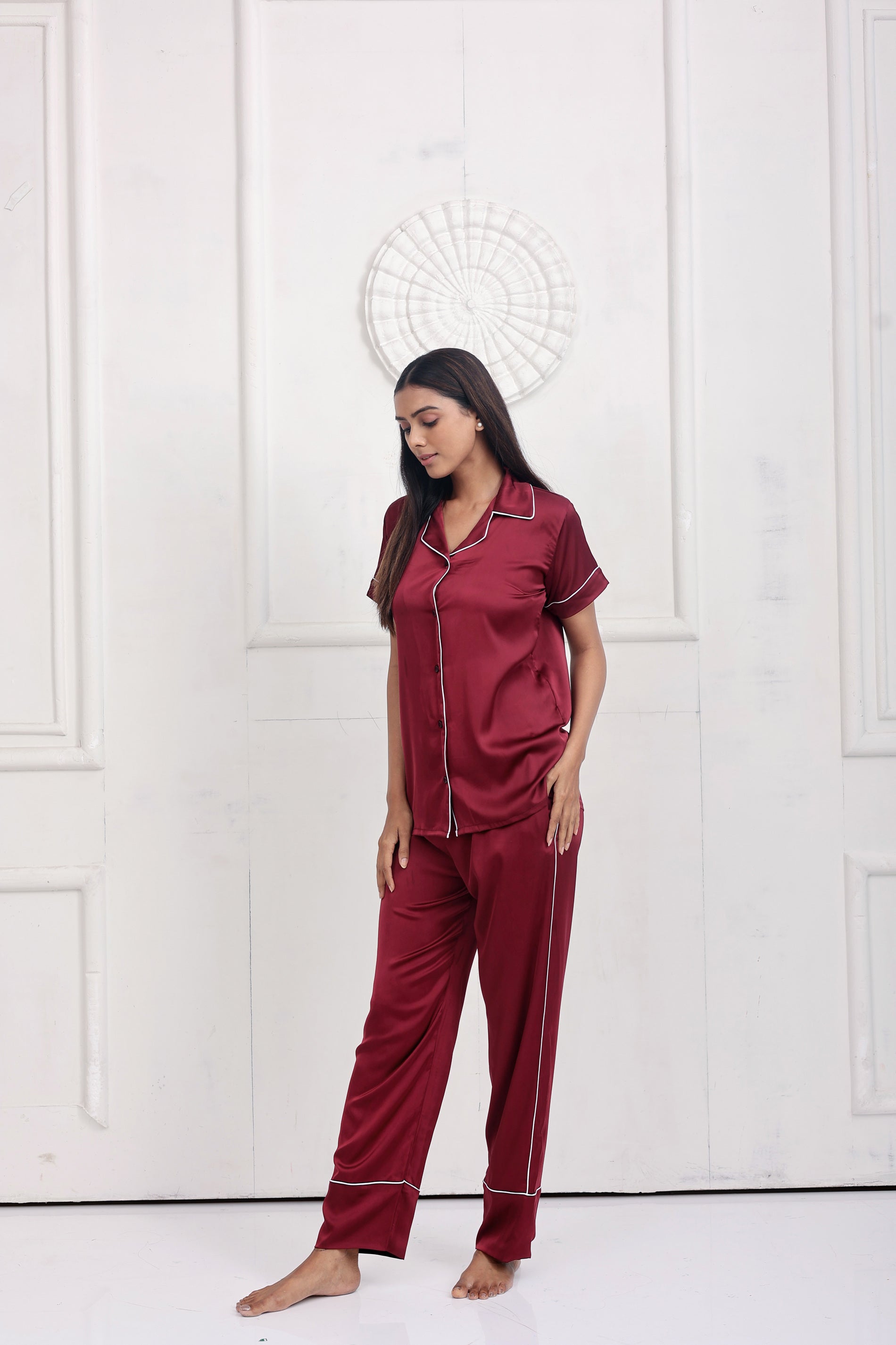 Rubby Red Luxe Satin PJ Set House of Comfort