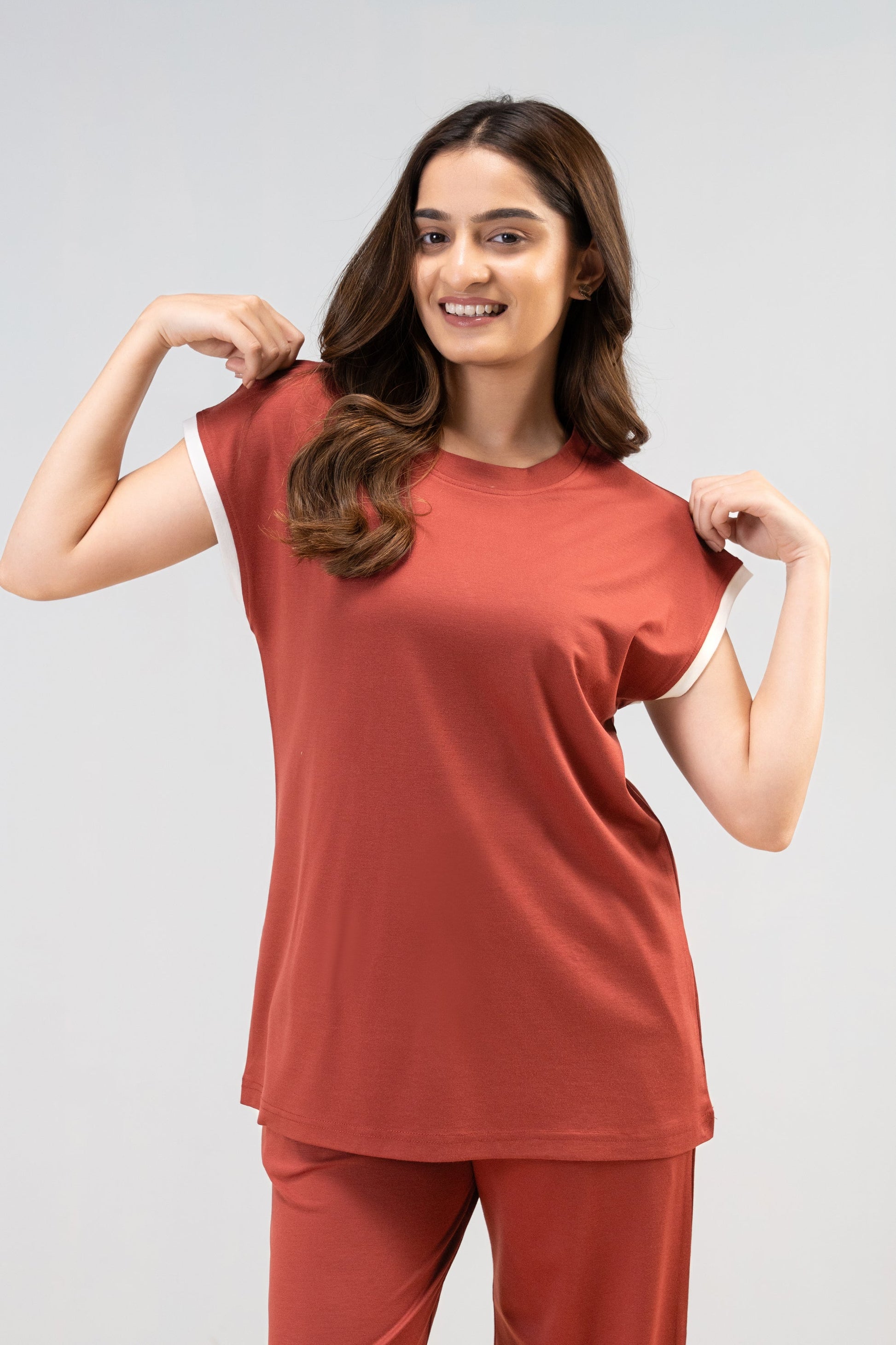 Rust Lycra PJ Set House of Comfort