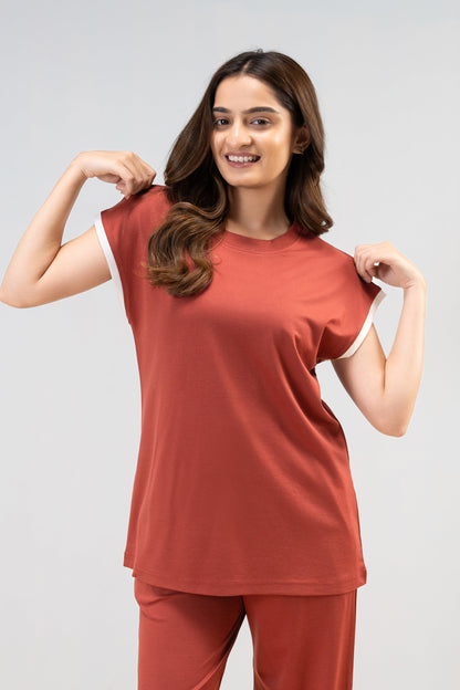 Rust Lycra PJ Set House of Comfort