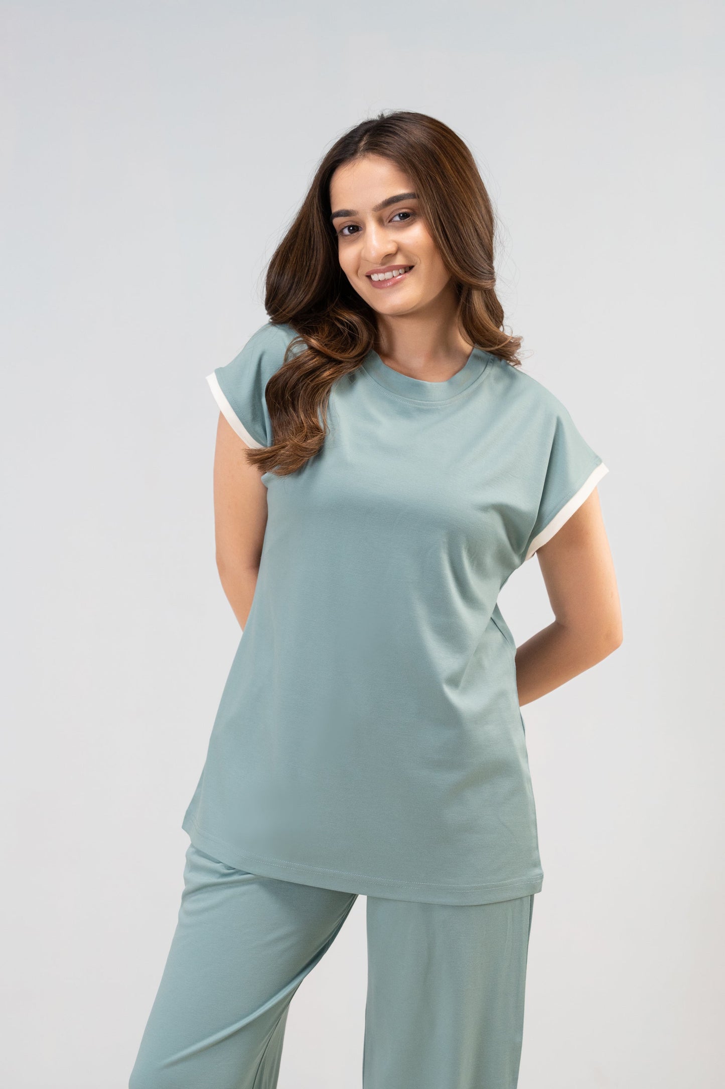 Sage Green Lycra PJ Set House of Comfort