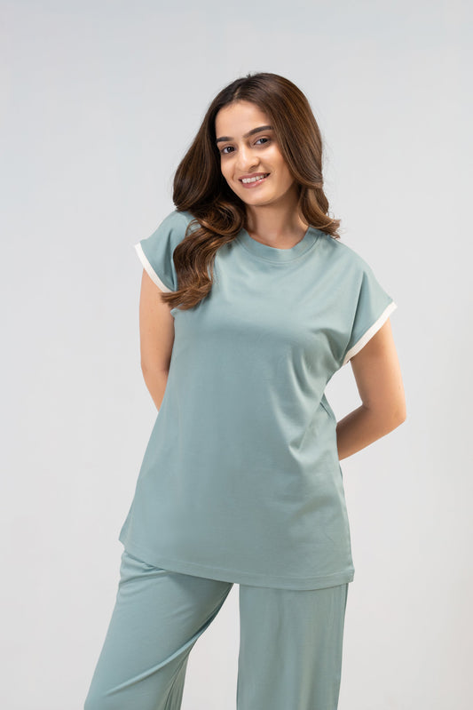 Sage Green Lycra PJ Set House of Comfort