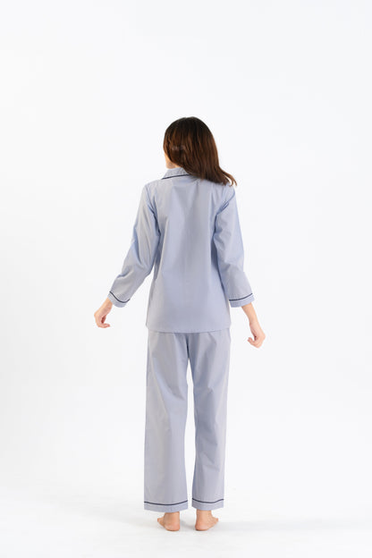 Light Blue Cotton PJ Set - Female House of Comfort