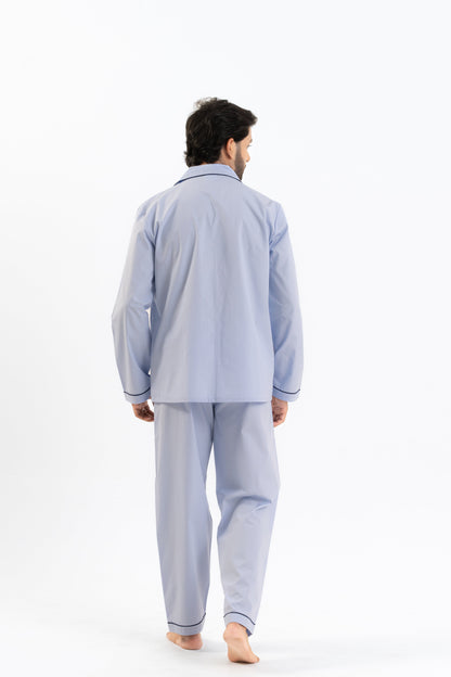 Light Blue Cotton PJ Set - Male House of Comfort