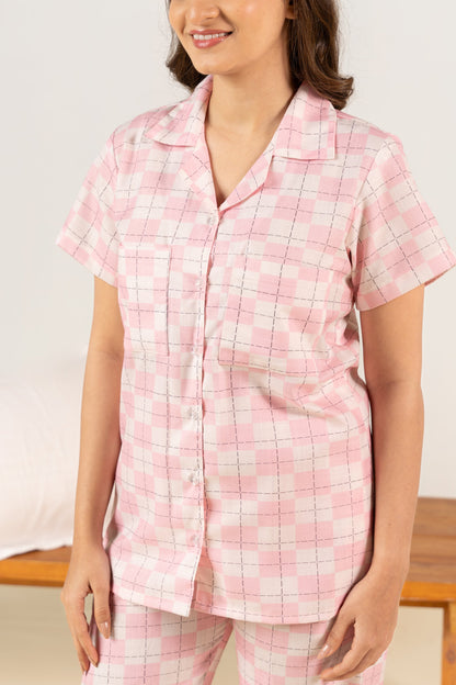 Sugar Squares Braless PJ Set House of Comfort
