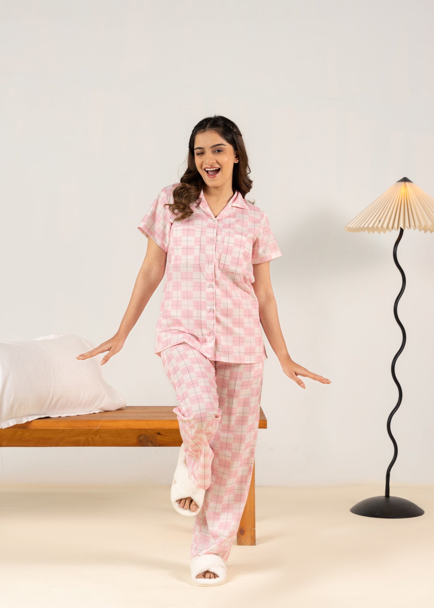 Sugar Squares Braless PJ Set House of Comfort