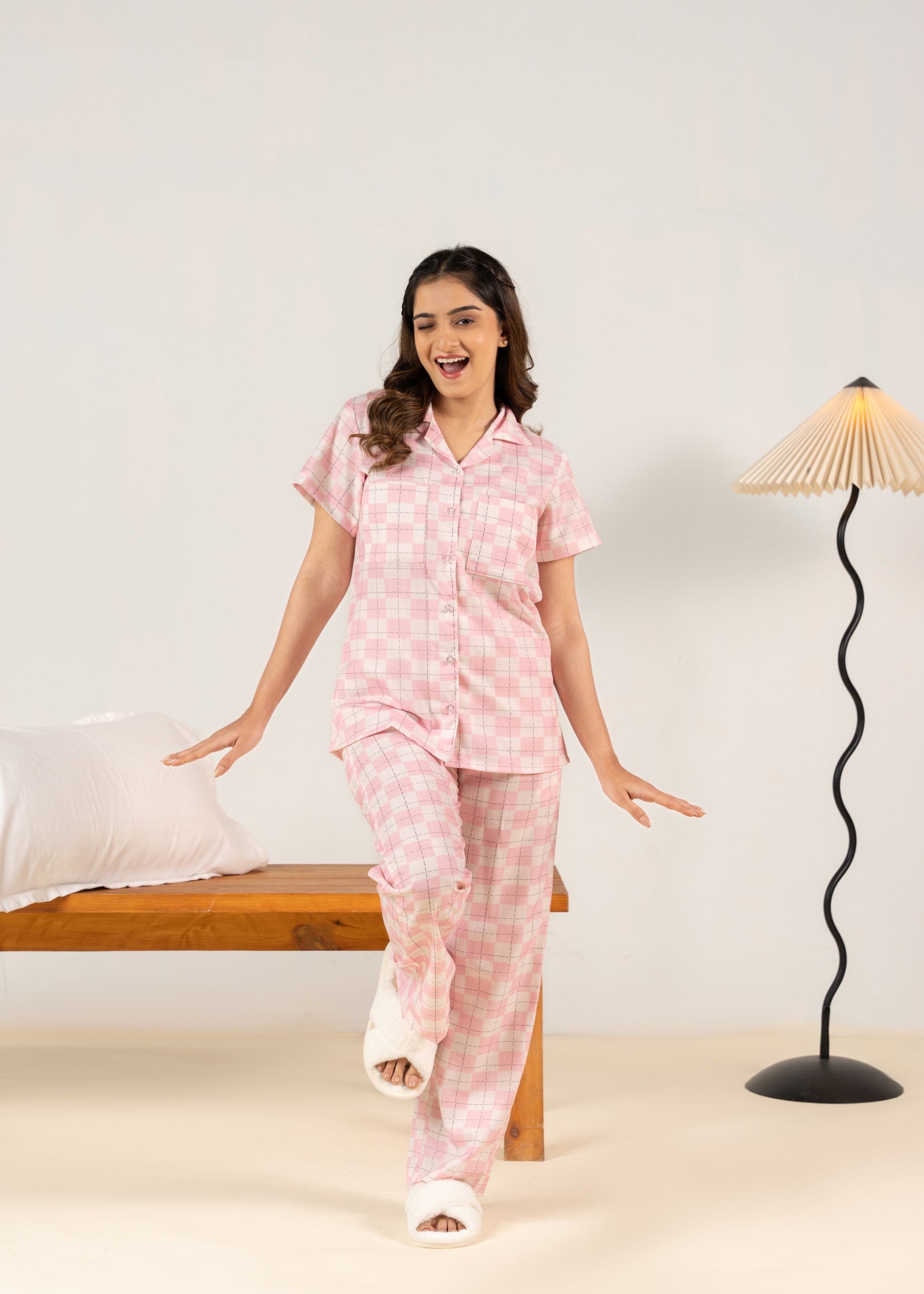 Sugar Squares Braless PJ Set House of Comfort