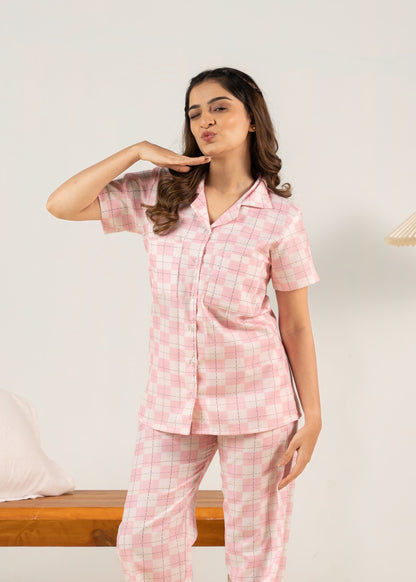 Sugar Squares Braless PJ Set House of Comfort