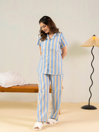Sunny Stripes Braless PJ Set House of Comfort