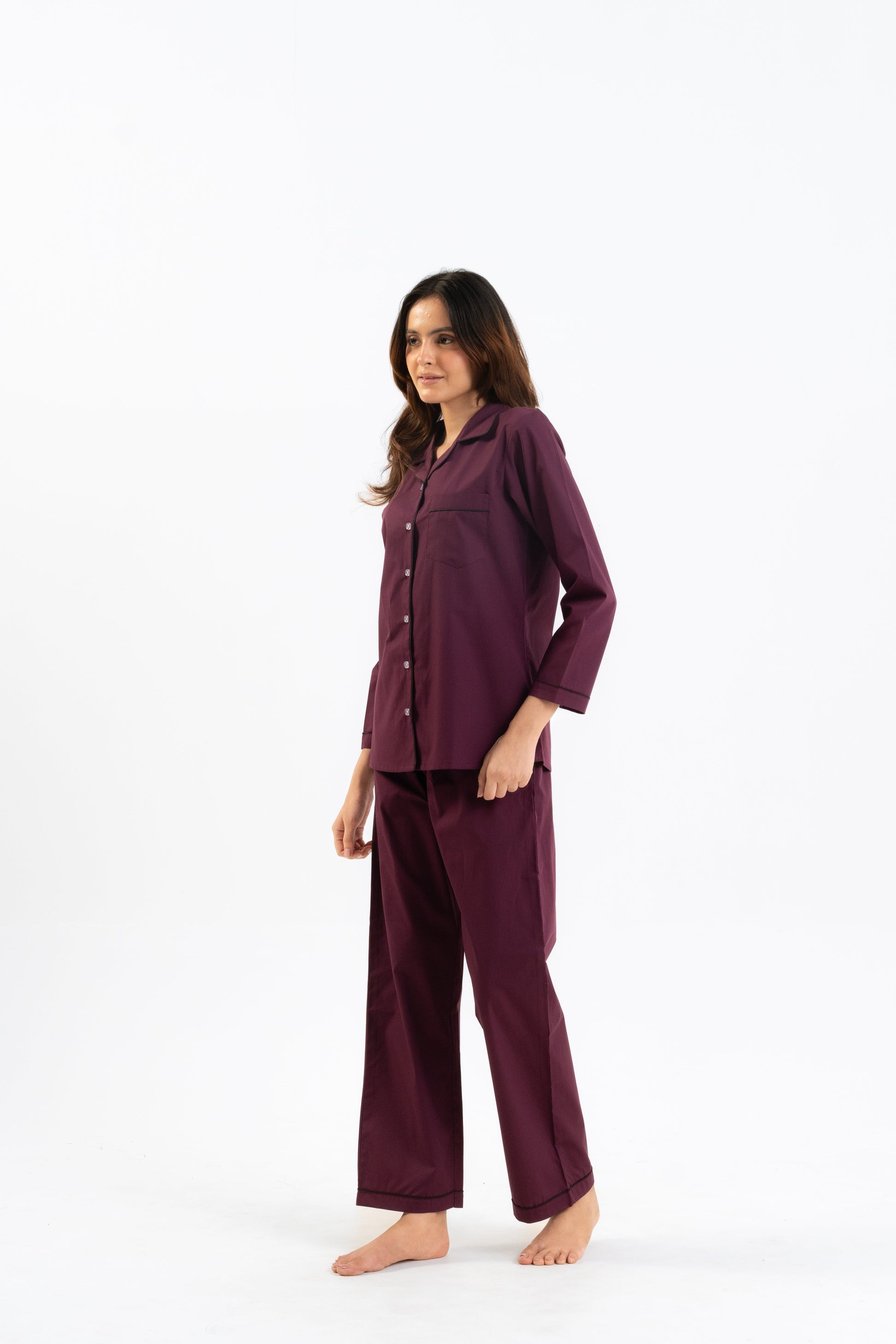 Maroon Cotton PJ Set House of Comfort