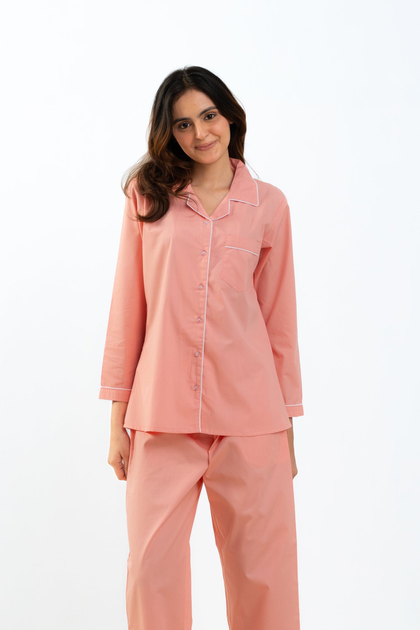 Peachy Pink Cotton PJ Set House of Comfort