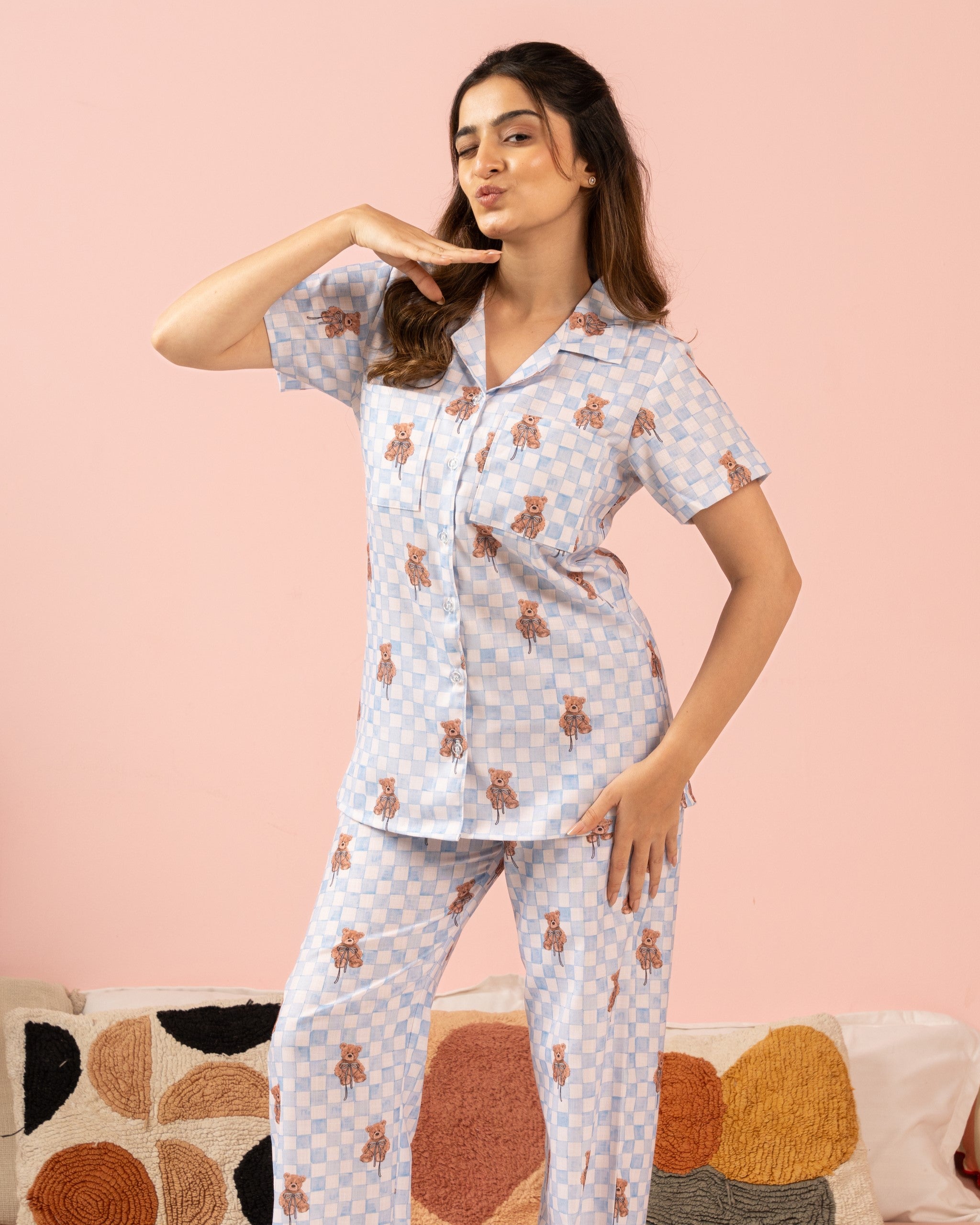 Teddy Tucks Braless PJ Set House of Comfort