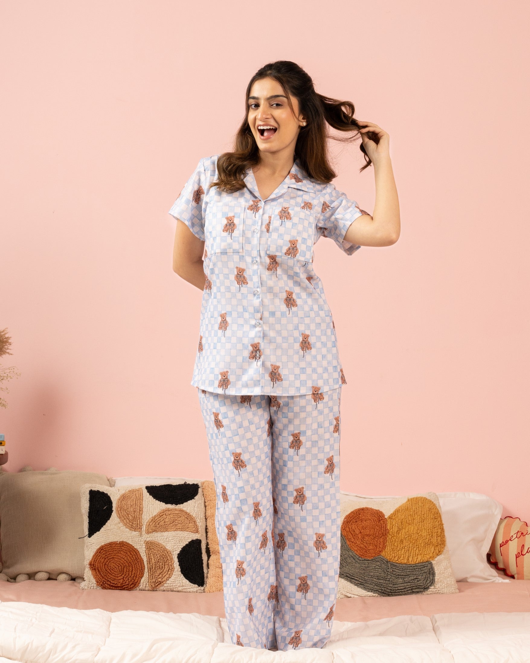 Teddy Tucks Braless PJ Set House of Comfort