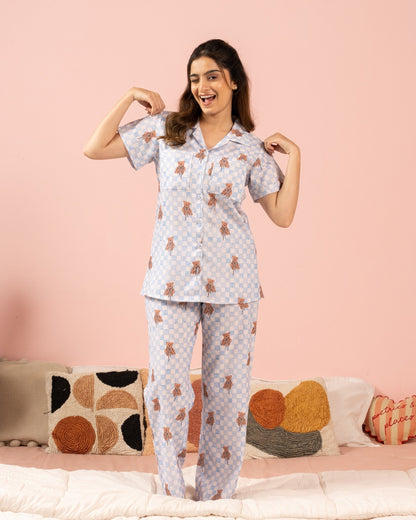 Teddy Tucks Braless PJ Set House of Comfort