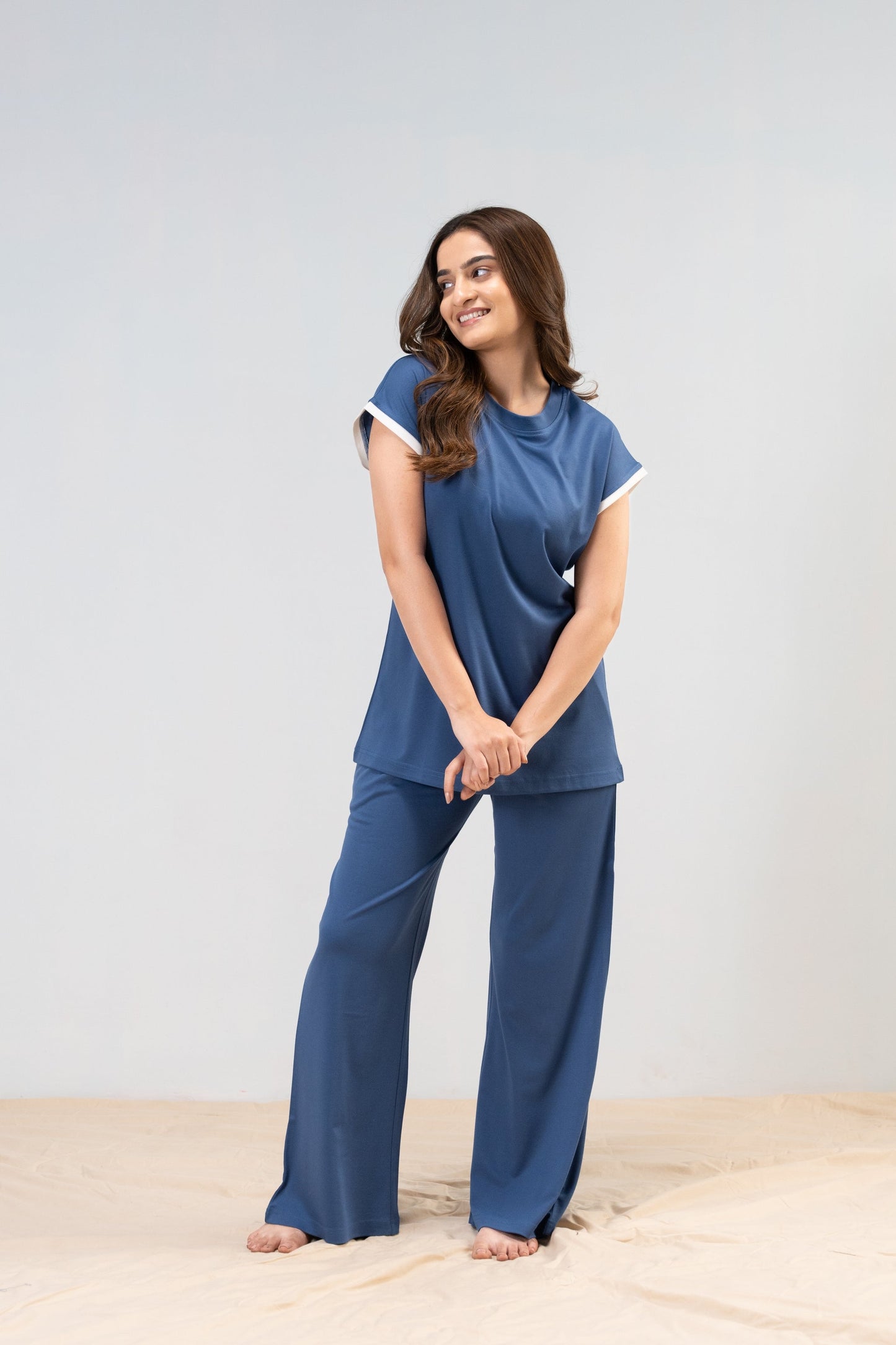 True Blue Lycra PJ Set House of Comfort